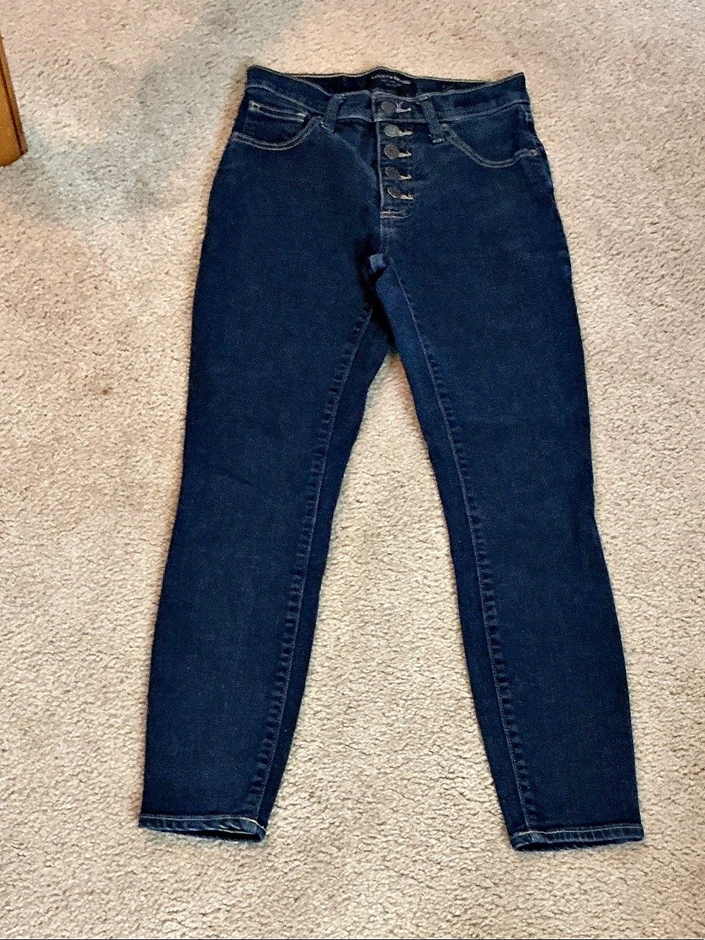 Lucky Brand Button Fly Ankle Skinny Jeans Blue Waist 26